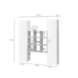 Credenza slim bianco lucida e acero 40x30x180h cm 2 ante - Acerenza