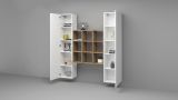 Credenza slim bianco lucida e acero 40x30x180h cm 2 ante - Acerenza