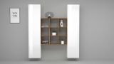Credenza slim bianco lucida e acero 40x30x180h cm 2 ante - Acerenza