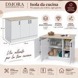 Credenza soggiorno rovere e bianca 154x41x75h cm 3 ante - Acrolorum