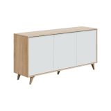 Credenza soggiorno rovere e bianca 154x41x75h cm 3 ante - Acrolorum