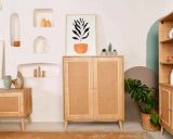 Credenza Solaris, Buffet da soggiorno, Madia da salotto, Dispensa moderna da cucina, 90x40h110 cm, Quercia