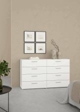 Credenza Solene, Buffet da soggiorno, Madia da salotto, Dispensa da cucina, 40x140 h82 cm, Bianco
