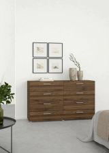 Credenza Solene, Buffet da soggiorno, Madia da salotto, Dispensa da cucina, 40x140 h82 cm, Noce