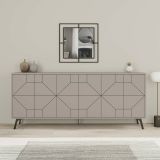 Credenza tortora 184x35x77h cm 6 ante - Africo
