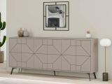 Credenza tortora 184x35x77h cm 6 ante - Africo