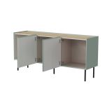 Credenza verde e rovere 150x40x70h cm 3 ante - Verrone