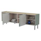 Credenza verde e rovere 200x40x70h cm 4 ante - Sagrado