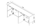 Credenza verde e rovere 200x40x70h cm 4 ante - Sagrado