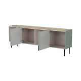 Credenza verde e rovere 200x40x70h cm 4 ante - Sagrado
