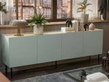 Credenza verde e rovere 200x40x70h cm 4 ante - Sagrado