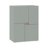 Credenza Verde un Ripiano 4 Ante 60x42x84h cm, 2 Vani - Lerinito