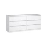 Credenza Victoire, Buffet da soggiorno, Madia da salotto, Dispensa da cucina, 50x154 h68 cm, Bianco