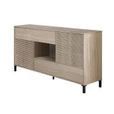 Credenza Waco, Madia moderna a 2 ante, Buffet da soggiorno, Mobile porta TV, Madia con piedini per salotto, 151x41h80 cm, Rovere