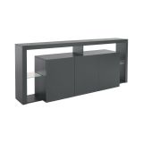 Credenza Willer, Buffet da soggiorno a 3 ante, Madia da salotto, Credenza moderna, 200x40h80 cm, Antracite