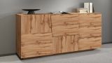 Credenza Xavier, Buffet da soggiorno, Madia da salotto con 2 ante e 3 cassetti, 180x44h86 cm, Rovere