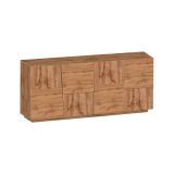 Credenza Yago, Buffet da soggiorno, Madia da salotto moderna con 4 ante, 200x44h86 cm, Rovere