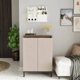 Credenza Ystris, Buffet da soggiorno, Madia da salotto, Dispensa da cucina, 60x36 h86 cm, Marrone e Antracite