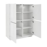 Credenza Zaccaria, Madia da cucina a 4 ante, Buffet da soggiorno, 100% Made in Italy, cm 100x41h126, Bianco lucido