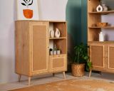 Credenza Zenara, Buffet da soggiorno, Madia da salotto, Dispensa moderna da cucina, 90x40h110 cm, Quercia