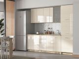 Cucina Beige Marrone Rovere Con cassetti, Elettrodomestici non inclusi, 10 Ante - Ieri