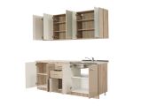 Cucina Beige Marrone Rovere Con cassetti, Elettrodomestici non inclusi, 10 Ante - Ieri