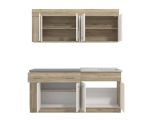 Cucina Beige Marrone Rovere Con cassetto, Elettrodomestici non inclusi, 8 Ante - Interamna
