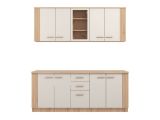 Cucina Beige Marrone Rovere Nodi Con cassetti, Elettrodomestici non inclusi, 9 Ante - Ghemme