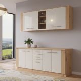 Cucina Beige Marrone Rovere Nodi Con cassetti, Elettrodomestici non inclusi, 9 Ante - Ghemme