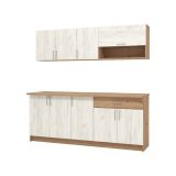 Cucina Bianco Larice Marrone Rovere Con cassetto, Elettrodomestici non inclusi, 9 Ante - Surano