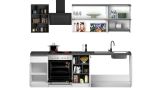 Cucina Bianco Lucido Grigio Ardesia 13 Ripiani Modulabile, un Cassetto Made in Italy - Fonti