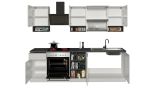 Cucina Bianco Lucido Grigio Ardesia 19 Ripiani Modulabile, un Cassetto Made in Italy - Attiko