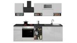 Cucina Bianco Lucido Grigio Ardesia 19 Ripiani Modulabile, un Cassetto Made in Italy - Attiko