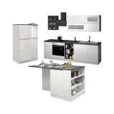 Cucina Bianco Lucido Grigio Ardesia 29 Ripiani 3 Cassetti, 32 Vani Made in Italy - Balme