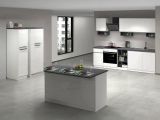 Cucina Bianco Lucido Grigio Ardesia Componibile Con cassetti, Elettrodomestici non inclusi, Made in Italy - Balme