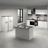 Cucina Bianco Lucido Grigio Ardesia Con cassetti, Elettrodomestici non inclusi, 12 Ante Made in Italy - Balme