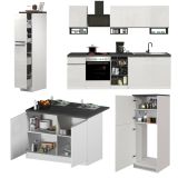 Cucina Bianco Lucido Grigio Ardesia Con cassetti, Elettrodomestici non inclusi, 12 Ante Made in Italy - Balme