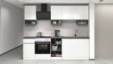 Cucina Bianco Lucido Grigio Ardesia Con cassetti, Elettrodomestici non inclusi, 7 Ante Made in Italy - Attimis