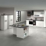 Cucina Bianco Lucido Grigio Ardesia Con cassetti, Elettrodomestici non inclusi, Made in Italy - Balme