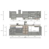 Cucina Bianco Lucido Grigio Ardesia Con cassetti, Elettrodomestici non inclusi, Modulabile Made in Italy - Attiko