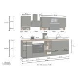 Cucina Bianco Lucido Grigio Ardesia Con cassetti, Elettrodomestici non inclusi, Modulabile Made in Italy - Attiko