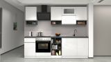 Cucina Bianco Lucido Grigio Ardesia Con cassetti, Elettrodomestici non inclusi, Modulabile Made in Italy - Attiko