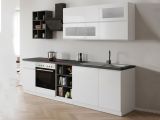 Cucina Bianco Lucido Grigio Ardesia Con cassetti, Elettrodomestici non inclusi, Modulabile Made in Italy - Fonti