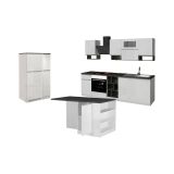 Cucina Bianco Lucido Grigio Ardesia Modulabile 29 Ripiani, 3 Cassetti Made in Italy - Balme