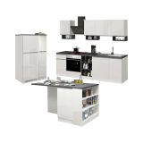 Cucina Bianco Lucido Grigio Ardesia Modulabile 29 Ripiani, 3 Cassetti Made in Italy - Balme