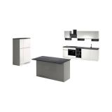 Cucina Bianco Lucido Grigio Ardesia Modulabile 29 Ripiani, 3 Cassetti Made in Italy - Balme