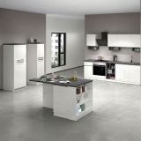 Cucina Bianco Lucido Grigio Ardesia Modulabile Con cassetti, Elettrodomestici non inclusi, Made in Italy - Balme