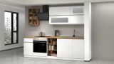 Cucina Bianco Lucido Marrone Rovere 13 Ripiani Modulabile, un Cassetto Made in Italy - Fonti