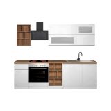 Cucina Bianco Lucido Marrone Rovere 13 Ripiani Modulabile, un Cassetto Made in Italy - Fonti