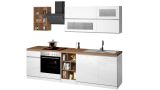 Cucina Bianco Lucido Marrone Rovere 13 Ripiani Modulabile, un Cassetto Made in Italy - Fonti